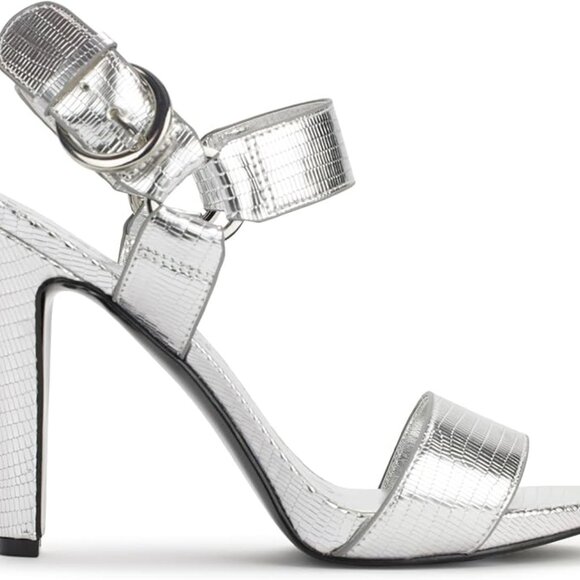 NWOB KARL LAGERFELD Cieone Croc Embossed Sandal - Picture 1 of 4